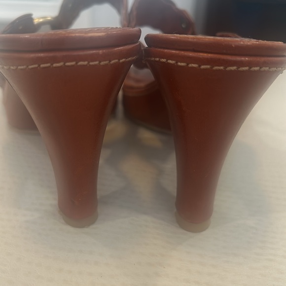 COACH Phebe brown braided Vachetta leather platform sandals - Picture 3 of 16